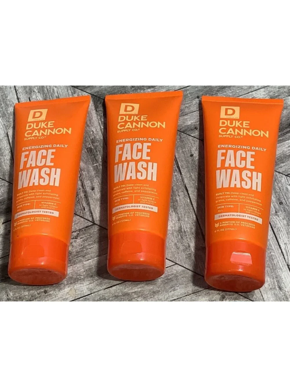3x Duke Cannon Energizing Daily Face Wash Exfoliating Cleanser For Men 6oz